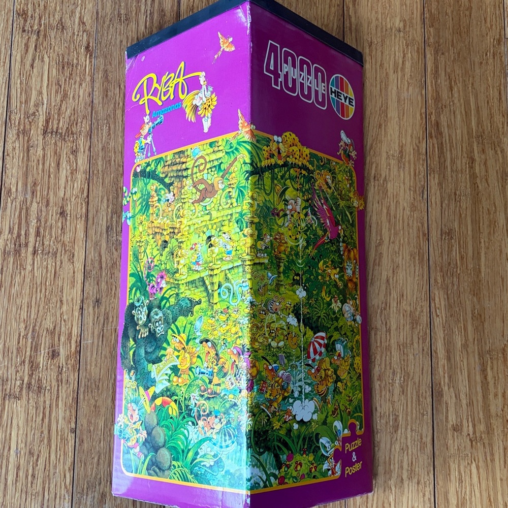 Rare Hard to Find Heye 4000 Piece Puzzle of Cartoon Jungle Theme by Michael Ryba